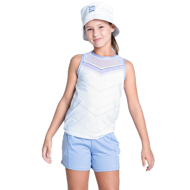 Lucky in Love Lavender Love Tie Back Girls Tennis Tank
