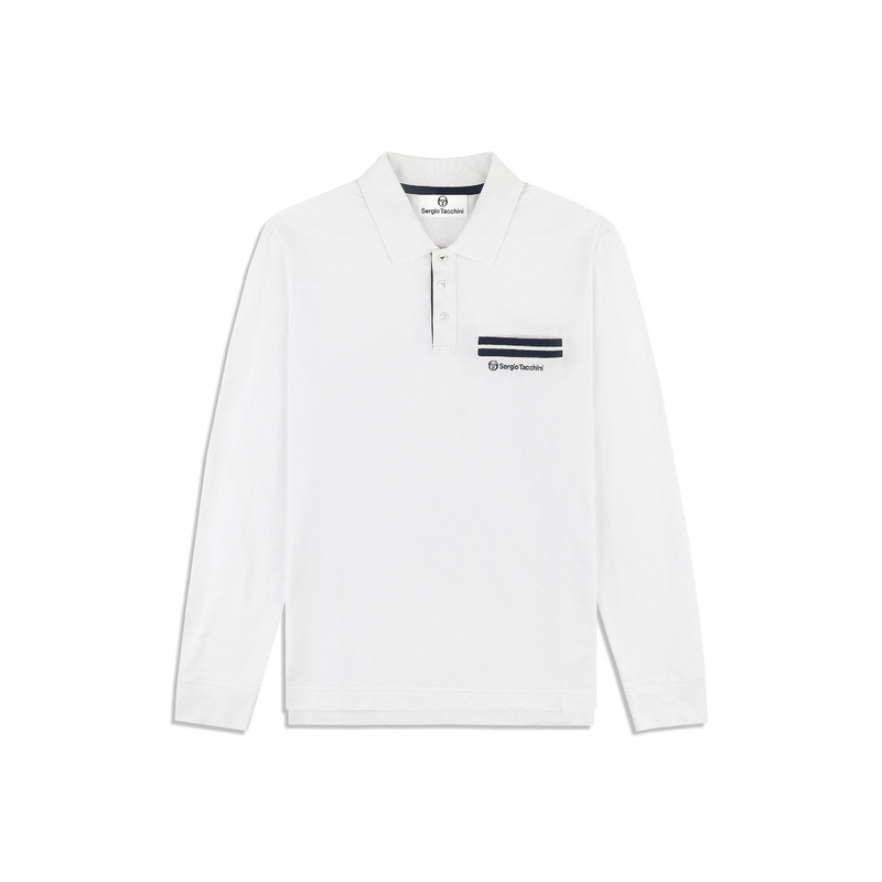 Sergio Tacchini Dario Long Sleeve Polo – Brilliant White