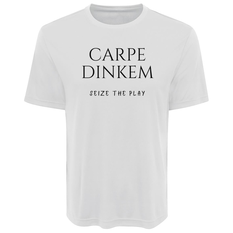 Men’s Dry Fit T-Shirt – Carpe Dinkem (Black Print)