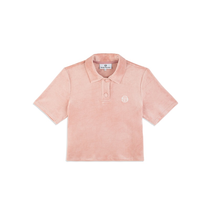 Sergio Tacchini Adele Velour Polo – Pale Mauve