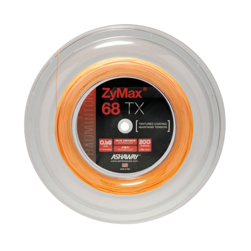 Ashaway Zymax 68TX String (200m Reel) Orange Orange 200m Reel