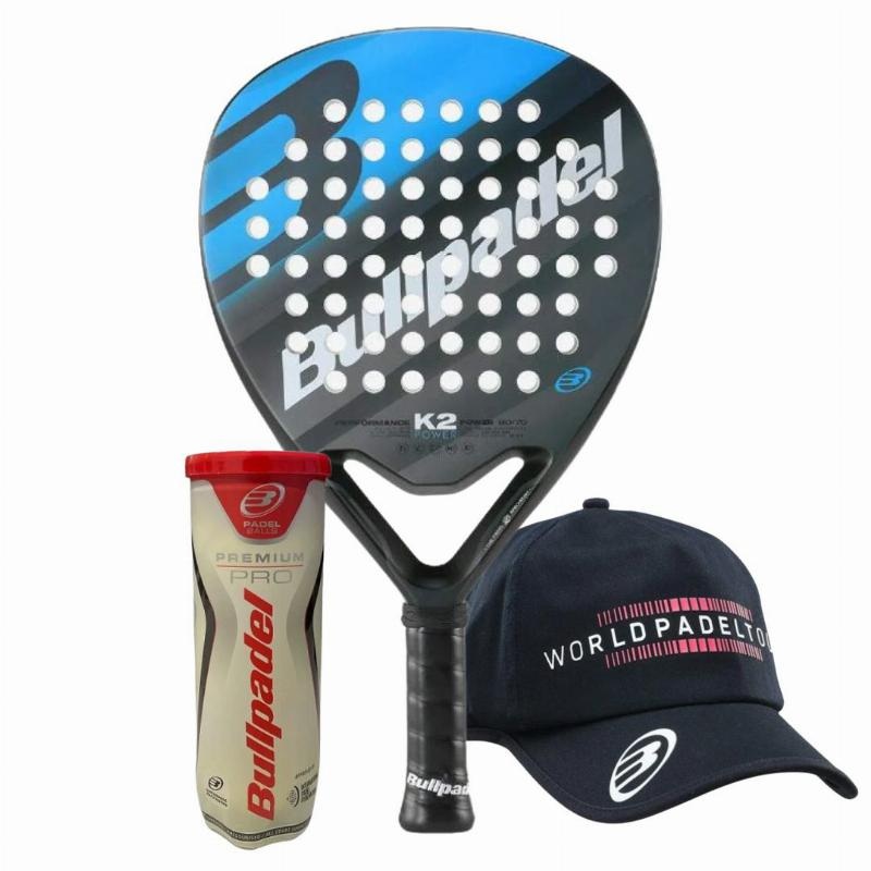 Pack Pala Bullpadel K2 Power 2023 con Gorra y Pelotas
