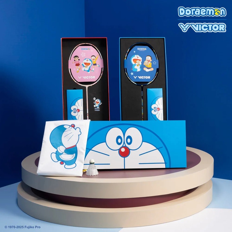 VICTOR x Doraemon Badminton Racquet Combo Gift Box (DRM-SET-IB) 4U/G5  Unstrung & Free Grip 4U (83g) / G5
