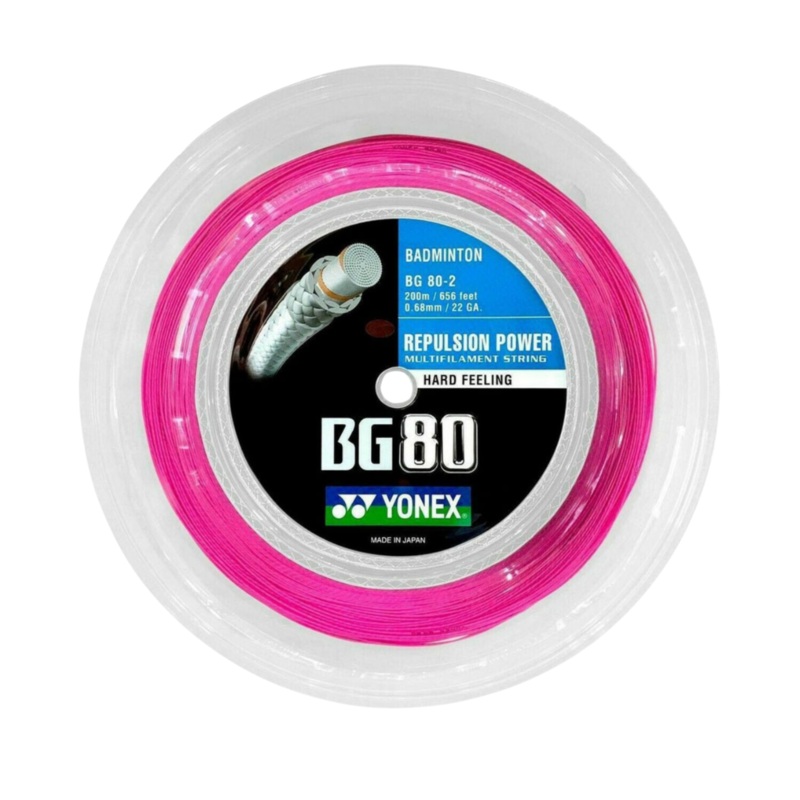 Yonex BG80 Badminton String (200m Reel) Neon Pink Pink 200m Reel