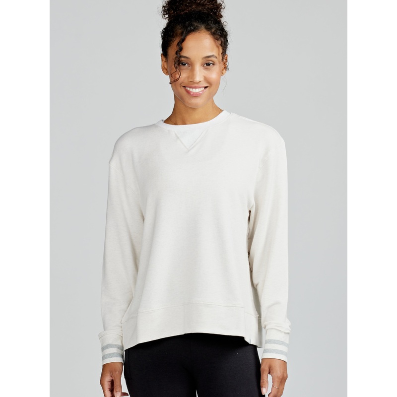 Tasc Womens Clubhouse Sweatshirt Coconut Heather XSmall