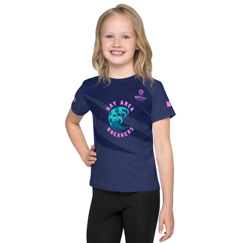 BAY AREA BREAKERS KIDS CREW NECK SHORT SLEEVE SHIRT – DARK ECLIPSE BLUE “RIDE THE TIDE”