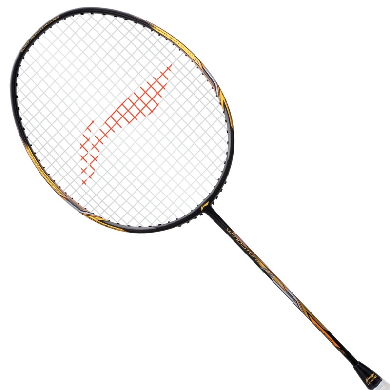 LI-NING Windstorm 72 Badminton Racket – Enhance Speed and Control Black/Gold