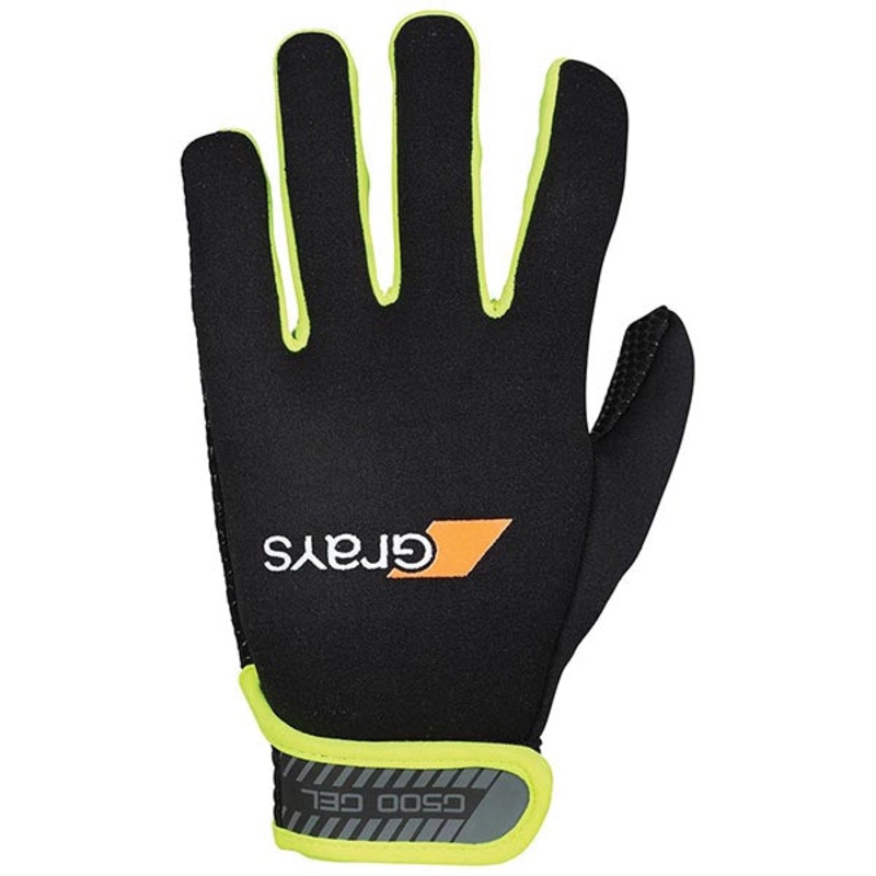 Grays G500 Gel Field Hockey Gloves (PAIR) Xsmall Black/Neon