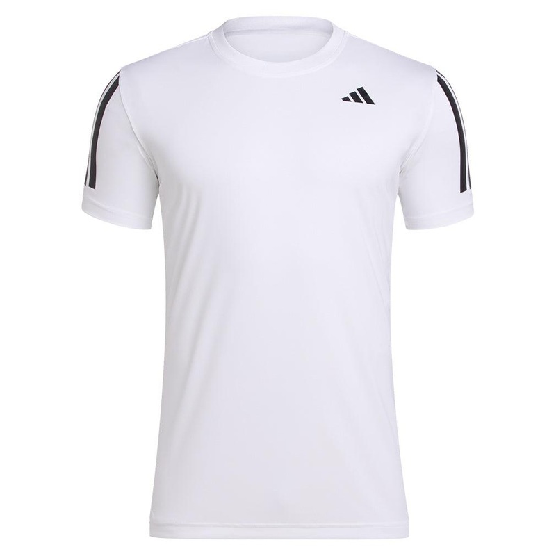 Men`s Club 3 Stripe Tennis Top White