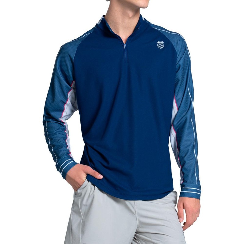 Men`s Nor Cal 1/4 Zip Long Sleeve Tennis Top Malibu Blue