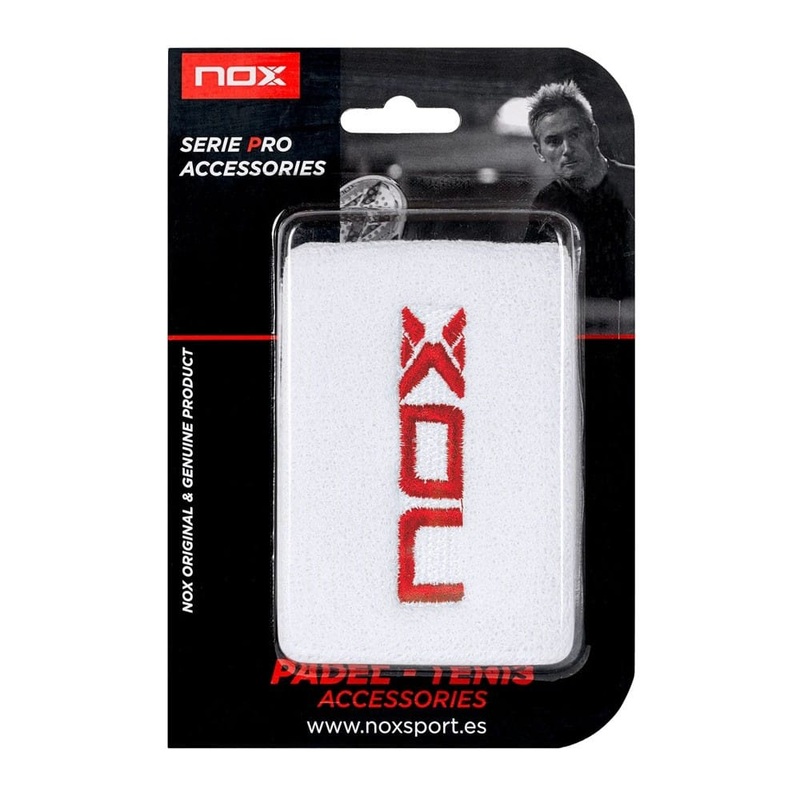 Muequeras NOX Blanco/Rojo 2 Uds