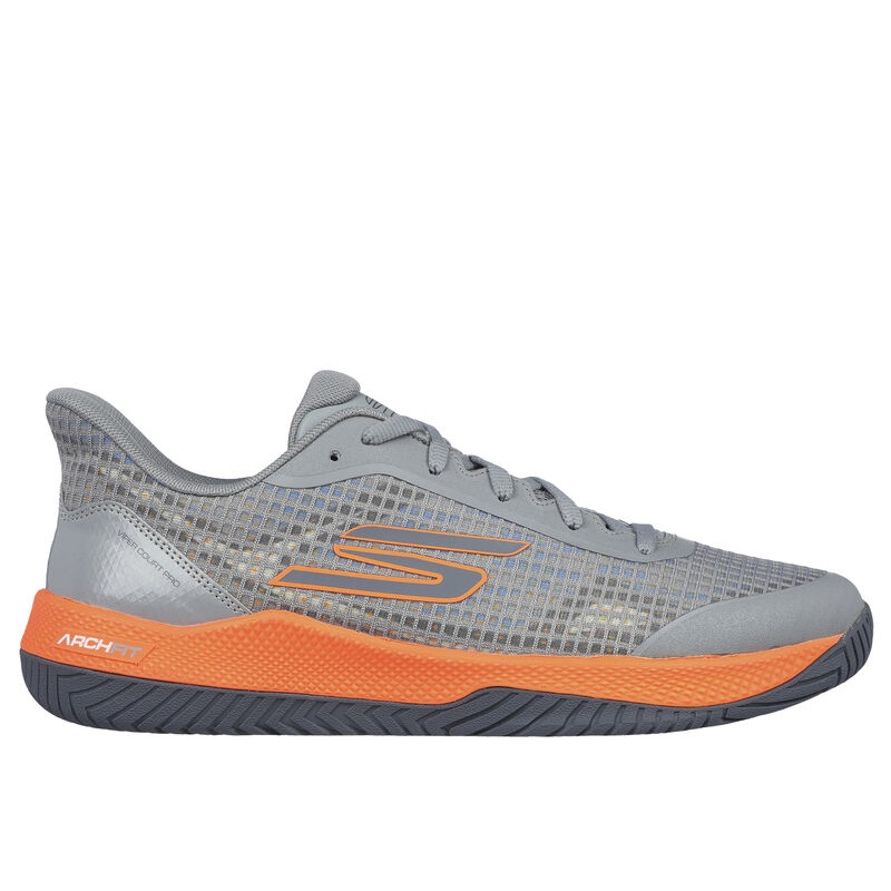 SKECHERS Viper Court Pro Men Pickleball Shoes Grey/Orange 246069/GYOR