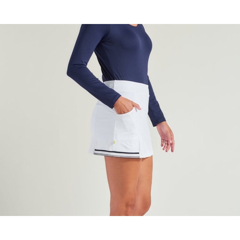 Women’s L’Oeuf Poch Baseline Rib Hem Tennis Skort Small White