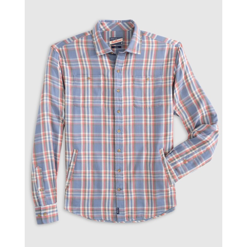 Johnnie-O Men’s Messer Surflannel Button Up Shirt Jacket Laguna Blue Small