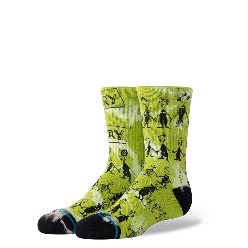 Stance Kids’ Down in Whoville Crew Socks Green Youth Medium
