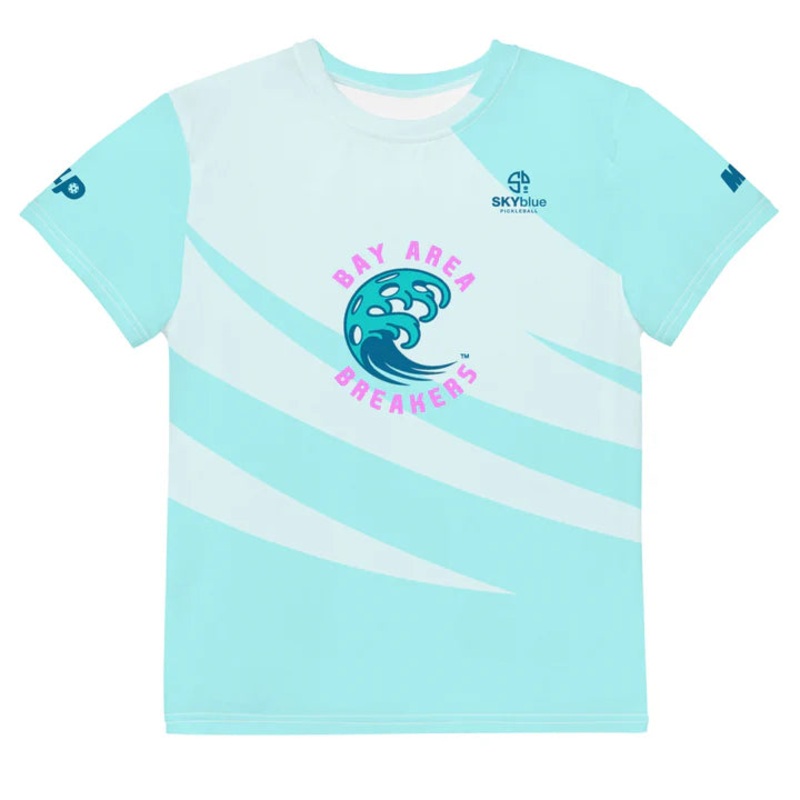BAY AREA BREAKERS YOUTH CREW NECK SHORT SLEEVE T-SHIRT – TURQUOISE “RIDE THE TIDE”