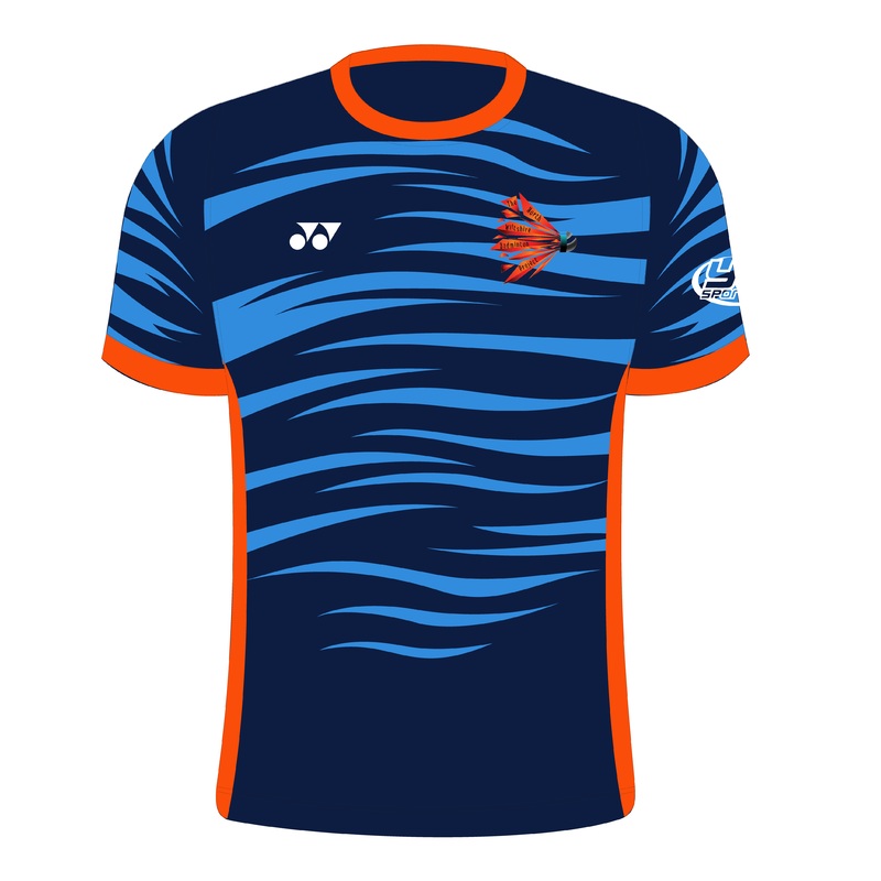 North Wiltshire T003WC Tiger Wave Crew Neck Women XS Navy/Sky/Orange
