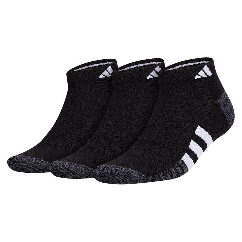 Men`s Cushioned 3.0 3 Pack Low Cut Tennis Socks Black and White