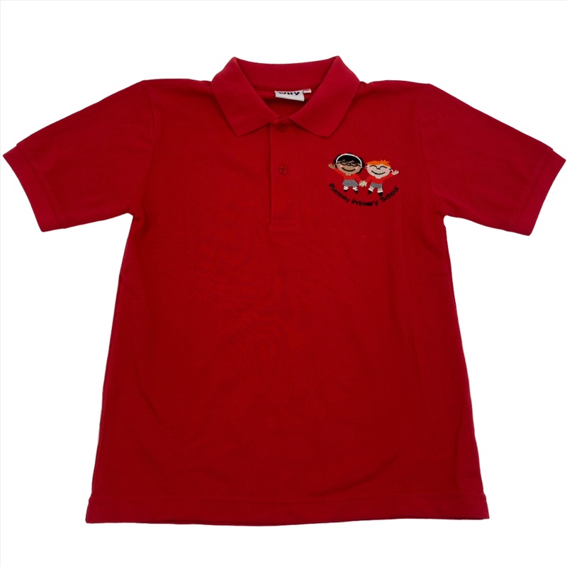 Rumney Primary School Polo Shirt Red 2/3 RED