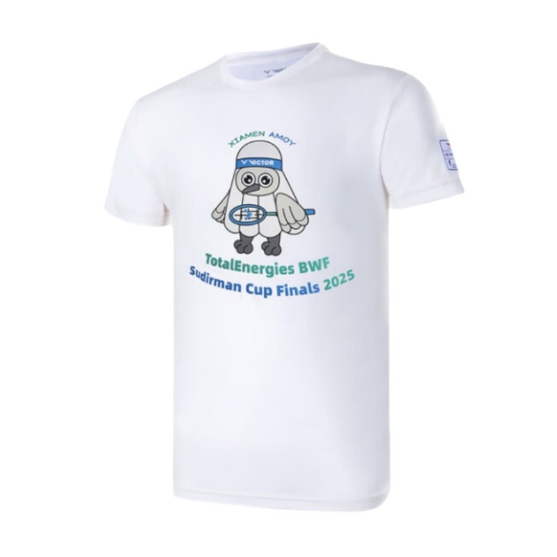 VICTOR 2025 Sudirman Cup Finals UNISEX T-Shirt T-SC2504 A-White ASIA XS (160CM/80A)