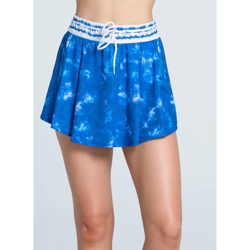 Women’s Lucky in Love High Waist Shibori Stripe 13.5″ Skirt Small