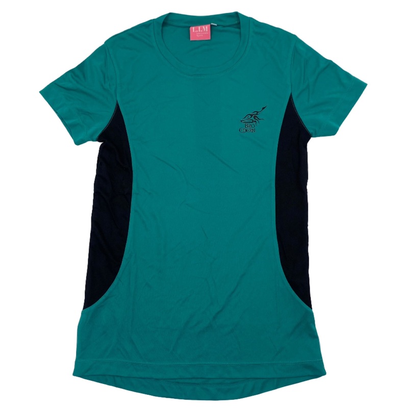 Ysgol Gyfun Gymraeg Bro Edern PE Girls T-shirt JS 9/10 JADE/BLACK