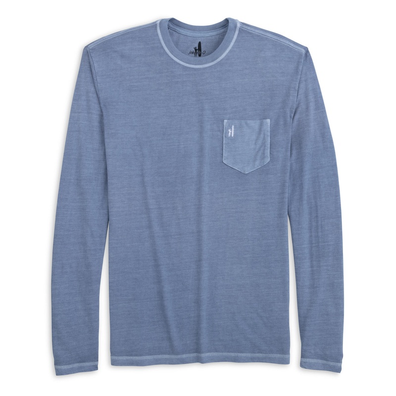 Johnnie O Mens Heathered Brennan 2 0 Long Sleeve Tee Navy Small
