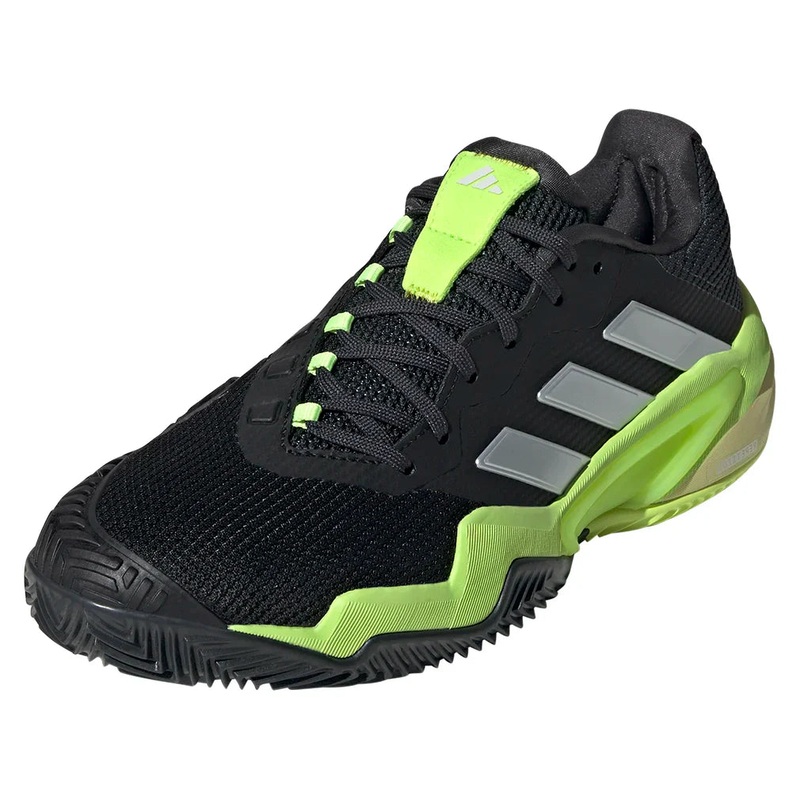 Men`s Barricade 13 Clay Tennis Shoes Core Black and Lucid Lemon