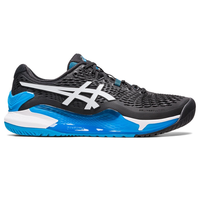 Asics Gel Resolution 9 Men’s Tennis Shoe (Black/Blue)