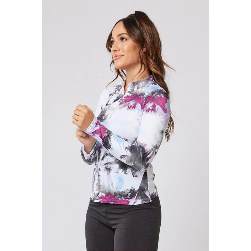 Women’s Sofibella Half Zip Long Sleeve Small Palm Beach