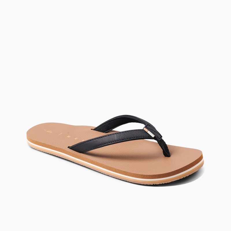 Reef Womens Reef Solana Sandals Black/Tan 6