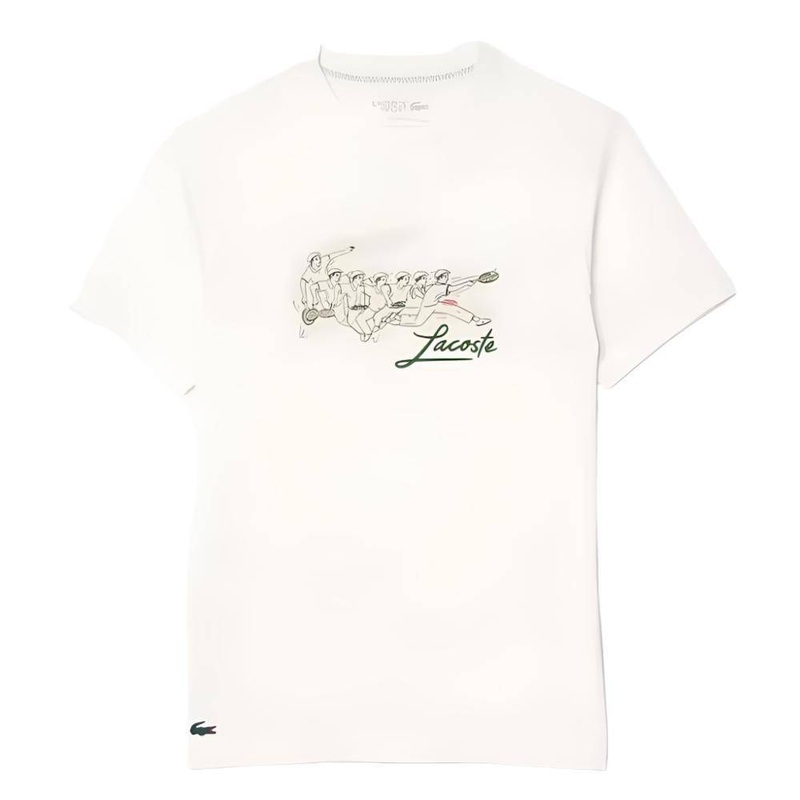 Lacoste Men’s Ultra Dry Heritage Sport Tee Top (White)