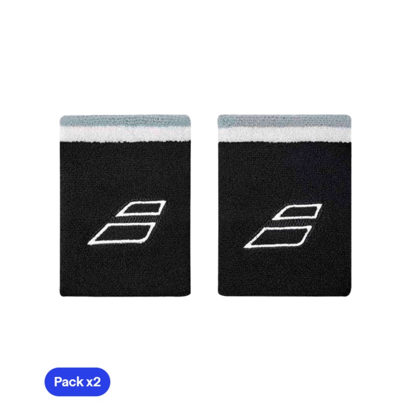 Babolat Terry Jumbo Black/White (Pack x2) Wristband