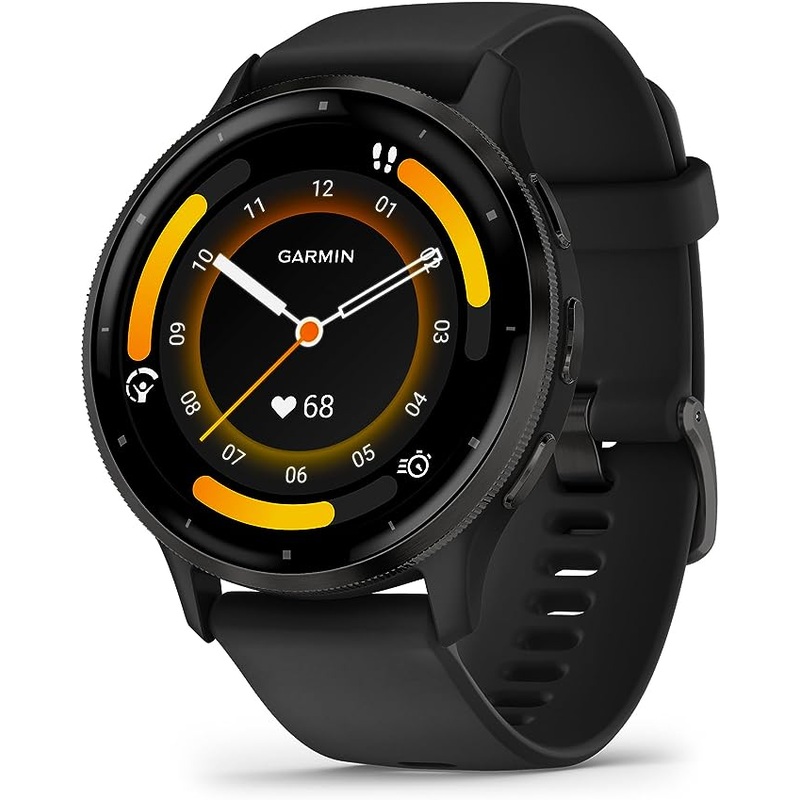 Garmin Venu 3 Slate Stainless Steel Bezel with Black Case and Silicone Band 45MM