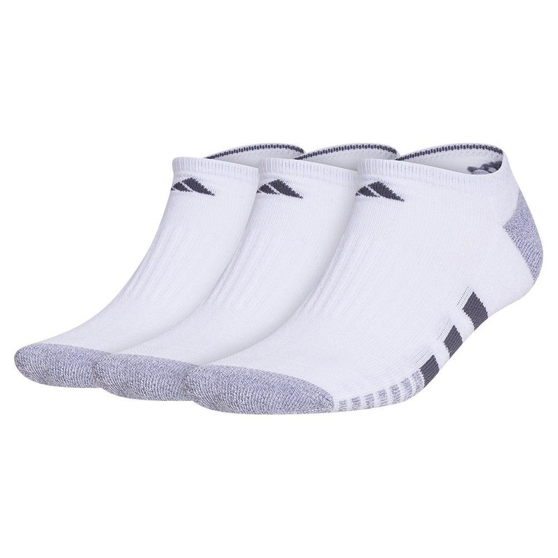 Men`s Cushioned 3.0 3 Pack No Show Tennis Socks White and Onix Grey