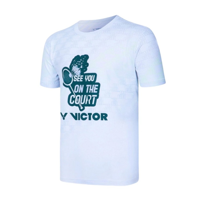 (CLEARANCE) VICTOR Badminton T-Shirt T-45016 L White Unisex S
