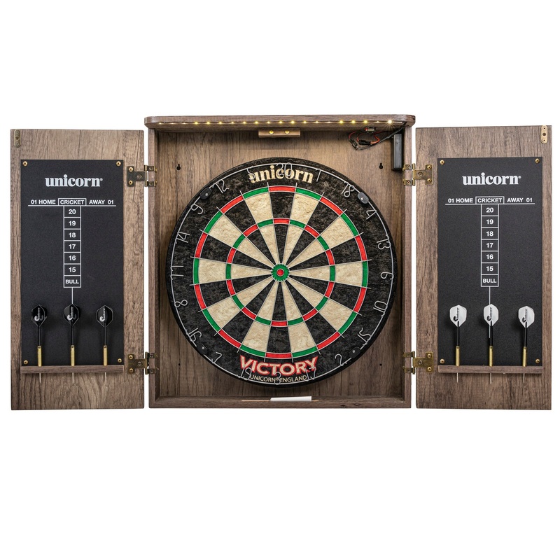 Unicorn LED Bristle Dartboard Cabinet Set
