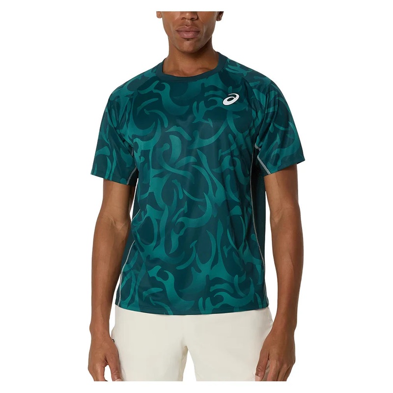 Men`s Game Short Sleeve Tennis Top Saxon Green