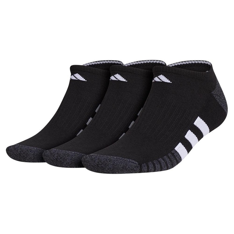 Men`s Cushioned 3.0 3 Pack No Show Tennis Socks Black and White