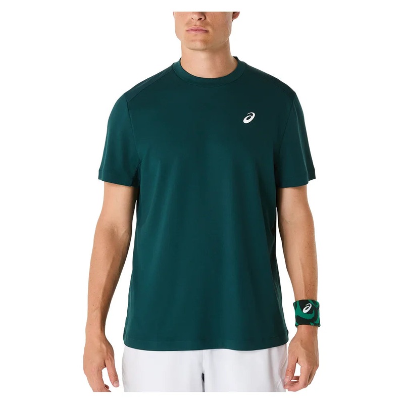 Men`s Court Short Sleeve Tennis Top Saxon Green
