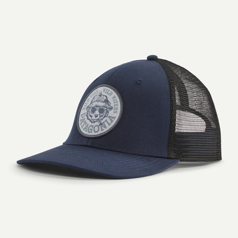 Patagonia Take a Stand Trucker Hat Wild Grizz: New Navy-WGNA