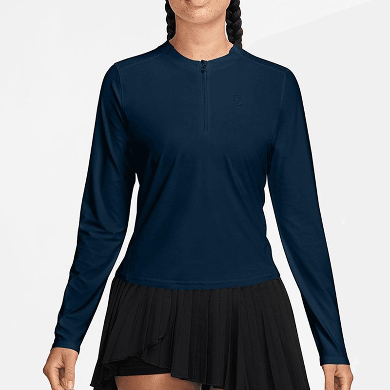 Women`s Dri-Fit Advantage Midlayer Long Sleeve Tennis Top Armory Navy