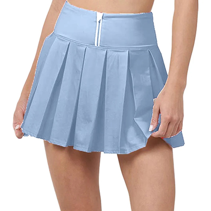 Women`s Piped Pleated Tennis Skort Bay Blue and White