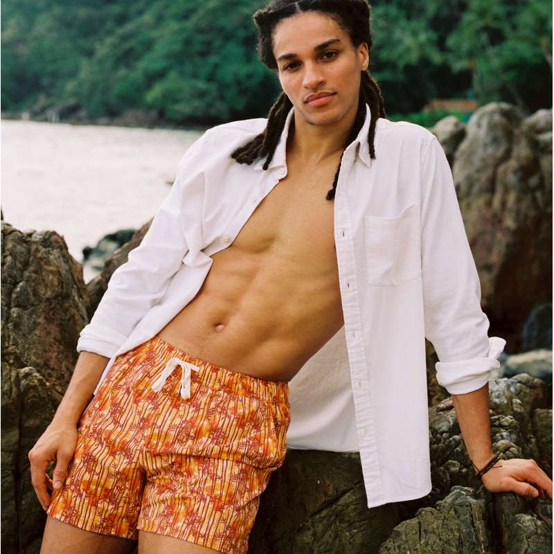 Fair Harbor Men’s Bungalow Short White Lotus Sunny Bamboo Small