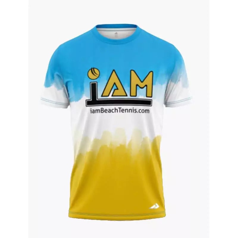 iamBeachTennis Blue White Yellow Men’s T-shirt