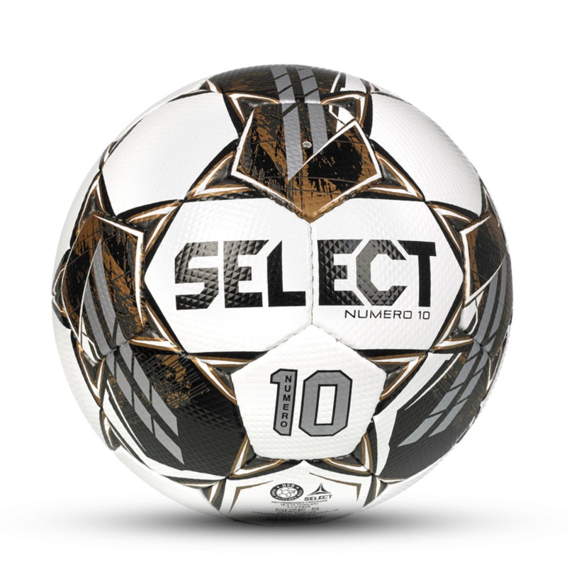 Select Numero 10 v22 Soccer Ball White/Black/Gold 4
