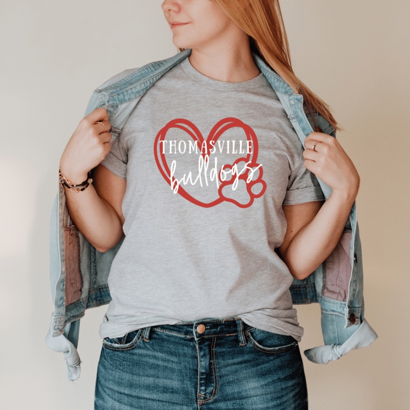 Thomasville Bulldog Heart Shirt