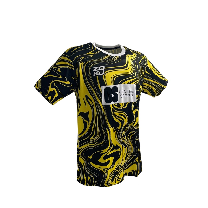Zoku x ClubRackets – ClubSports Club Sport Chromium Crew Neck T-Shirt Unisex Black/Yellow XS