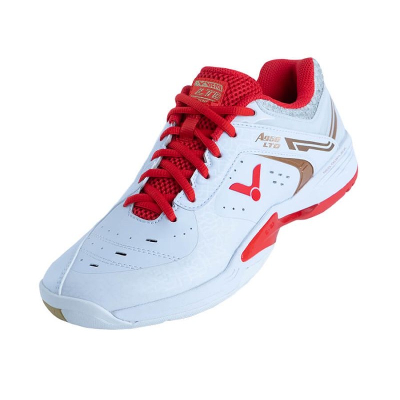 Victor A950LTD AD Badminton Shoes [Bright White/Racing Red]