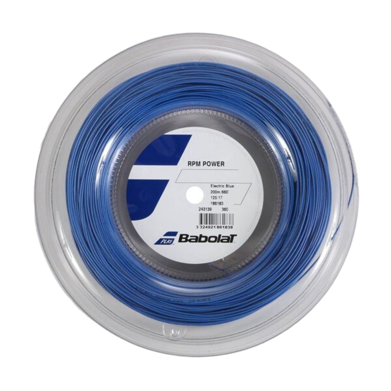 Babolat RPM Power 1.25mm/200M Tennis String – Electric Blue 200m Reel Electric Blue
